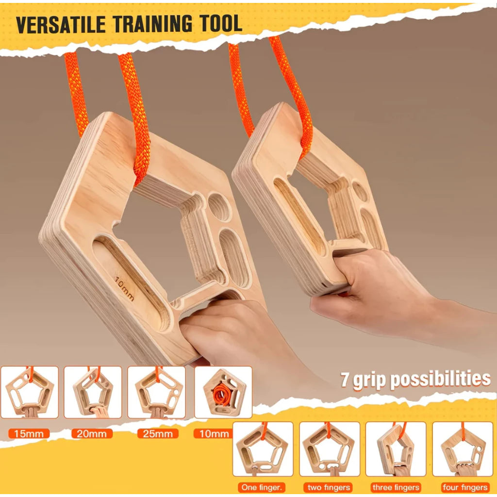 Wooden Finger Strength Training Board - 1 Pair