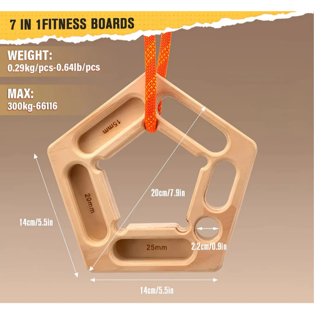 Wooden Finger Strength Training Board - 1 Pair